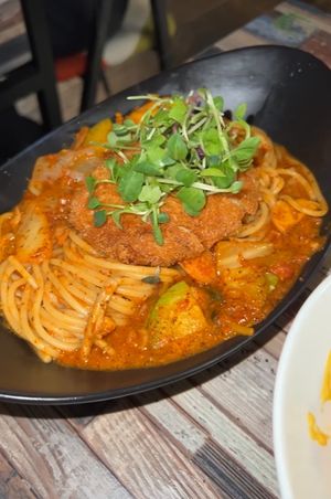 Kimchi pasta 😍  at Cafe SIVA 카페 시바 in Seoul