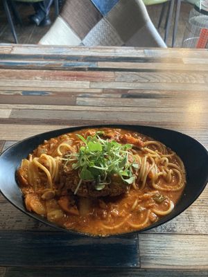 Kimchi pasta   at Cafe SIVA 카페 시바 in Seoul