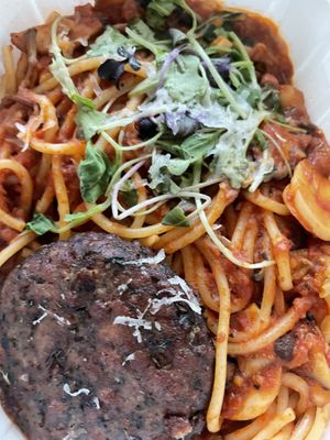 Hamburger patty & ragu pasta  at Cafe SIVA 카페 시바 in Seoul