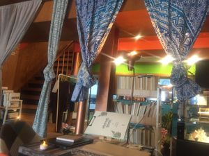 Inside, upstairs is a toilet and the yoga room at Cafe SIVA 카페 시바 in Seoul