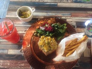 Ade, pickles, sandwich set at Cafe SIVA 카페 시바 in Seoul