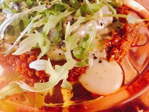 Lasagna close up! 라쟈냐 위에 루꼴라 팍팍 at Cafe SIVA 카페 시바 in Seoul