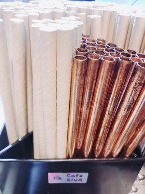 Paper straw? Or Stainless straw? 종이 빨대 아니면 스테일리스 빨대? 골라요 at Cafe SIVA 카페 시바 in Seoul