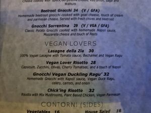 Menu at Maccaroni Trattoria Italiana in Melbourne