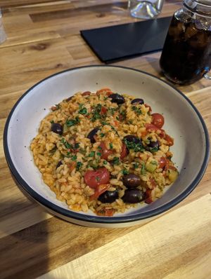 Veggie risotto (vegan option) at Maccaroni Trattoria Italiana in Melbourne