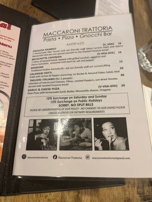   at Maccaroni Trattoria Italiana in Melbourne