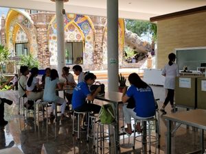 Another section of the dining area at Wat Phra That Pha Son Kaeo in Phetchabun