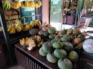 Banana, pumpkin and pineapple for sales at Italia Gusto in Phetchabun