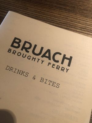 Menu at Bruach in Dundee
