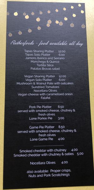 Tempting menu & great value  at Rutherfords Micropub in Kelso