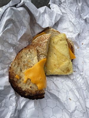 Egg and cheese sandwich (vegan)  at Pavement Coffeehouse in Cambridge