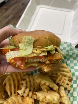 Vegan “chiken” Buffalo  at Java Juice Cafe in Flagstaff