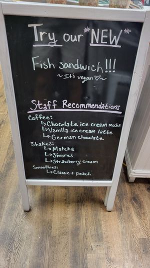 Entry board at Java Juice Cafe in Flagstaff