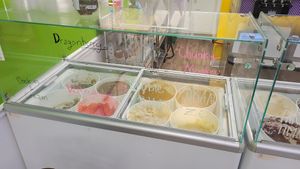 Vegan ice cream selection at Java Juice Cafe in Flagstaff