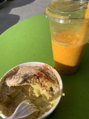 tangerine drink on special- DELICIOUS & their always amazing mac at Java Juice Cafe in Flagstaff