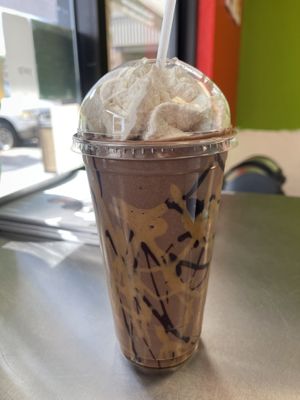 Large peanut butter shake - kind of tasted more like coffee instead of peanut butter but still yummy   at Java Juice Cafe in Flagstaff