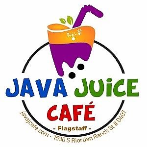 Java Juice Cafe vegan ice cream, fruit smoothies, fresh juices, crepes, acai bowls, boba tea business card Flagstaff at Java Juice Cafe in Flagstaff