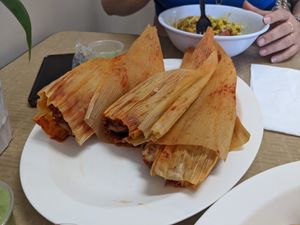 Vegan Impossible Burger tamales at Cruz Tacos in Murrieta