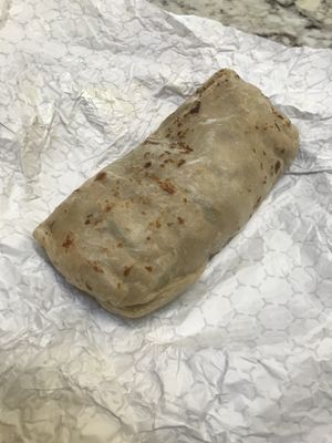 Vegan burrito—a very large portion! at Cruz Tacos in Murrieta