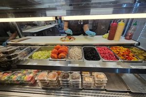 Topping options at La Galette Libanaise in Quebec
