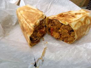 Southwest breakfast burrito at Rose Gold Coffee Company in Kalamazoo