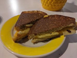 Vegan grilled cheese at Rose Gold Coffee Company in Kalamazoo