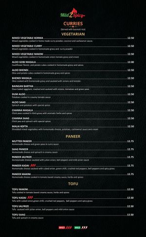 Menu at Mild 2 Spicy in Chicago