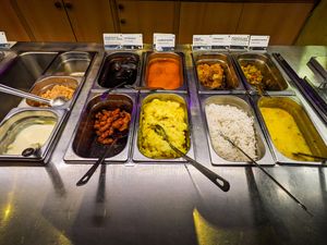 Today's buffet selection at Dhaba Beas at Dhaba Beas in Prague