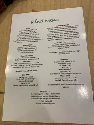 Great menu selection  at Kind in Looe
