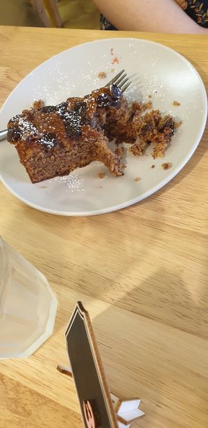 Banana and chocolate chips cake. at Kind in Looe