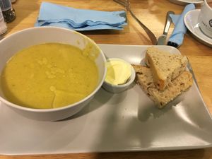 Lentil and veg soup at Kind in Looe