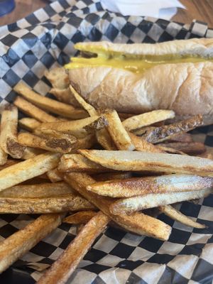 Vegan Dog w/ Fries  at Biker Jim's Gourmet Dogs in Denver