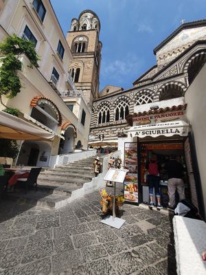 Location at left side of the cathedral steps. at A'Sciurella in Amalfi