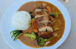 43 MockDuck in Erdnusssauce at Vegefarm in Bremen