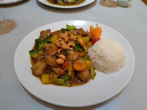 Hauptgericht gebratene Chickenstreifen at Vegefarm in Bremen