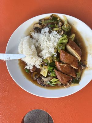 vegan crispy duck (nr 41), my fav  at Vegefarm in Bremen