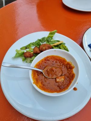 Vorspeise Hähnchenspieße at Vegefarm in Bremen