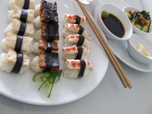 vegan sushi at Vegefarm in Bremen