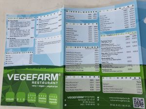 Menu at Vegefarm in Bremen