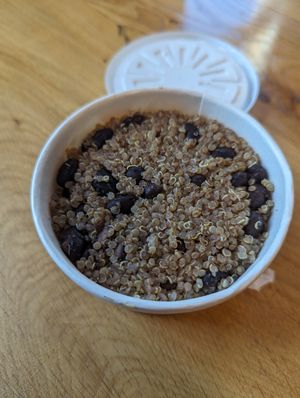 Quinoa and black beans side. Filling and delicious. at Willowbeez Soulveg in Columbus