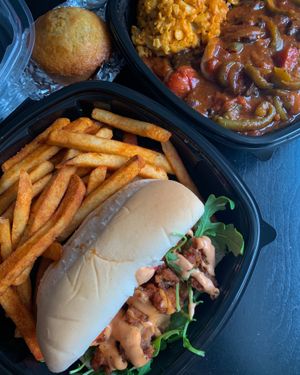 Rich Boi hoagie with fries at Willowbeez Soulveg in Columbus