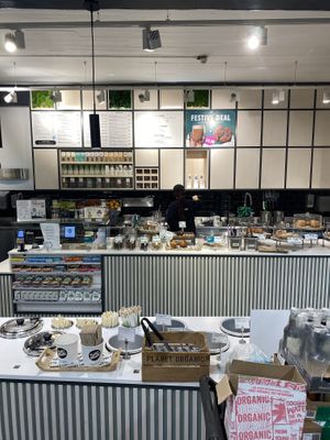 Food and drink counter  at Planet Organic - Islington in North London