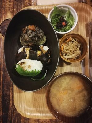 Bento style food. at Musubi Cafe - Gion Kamogawa in Kyoto