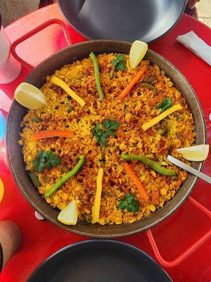 Vegan paella at Tio Rico in Launceston