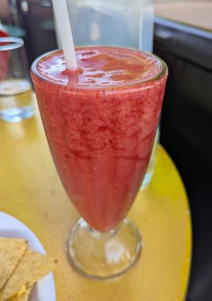 Raspberry frappé at Tio Rico in Launceston