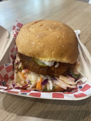 Spicy buffalo chickn burger   at Wise Boys Burgers in Auckland