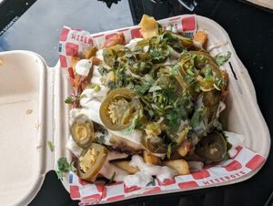 Loaded fries at Wise Boys Burgers in Auckland