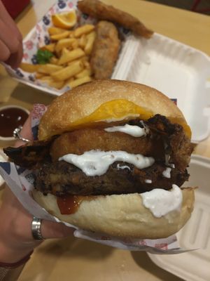The Dirty Boy burger  at Wise Boys Burgers in Auckland
