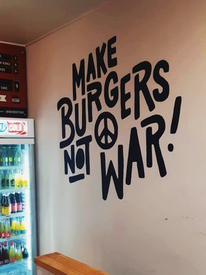 Cute logo in the store! at Wise Boys Burgers in Auckland