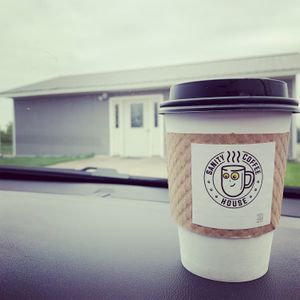 Almond milk latte at Sanity! at Sanity Coffee House in Mount Pleasant